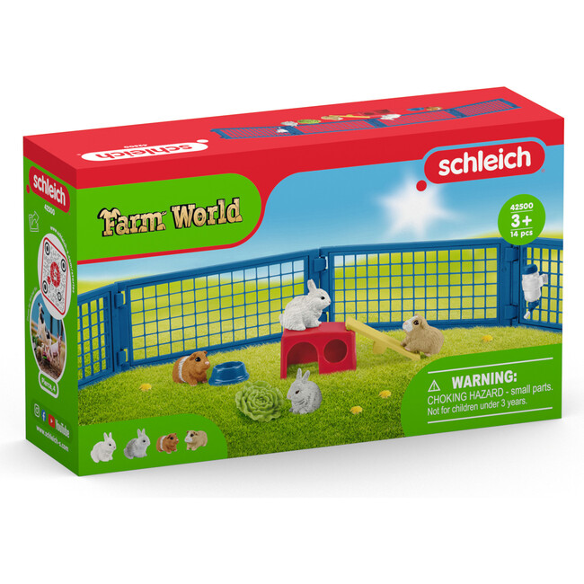 Schleich Farm World: Rabbit & Guinea Pig Hutch - 14pc Animal Figurine Playset - Playsets - 2