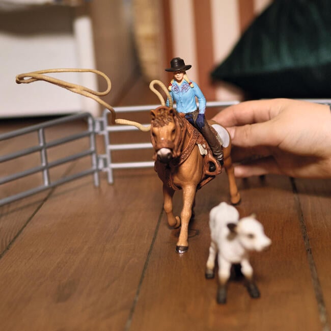 Schleich Farm World: Cowgirl Team Roping Fun - Rodeo Playset - Playsets - 2