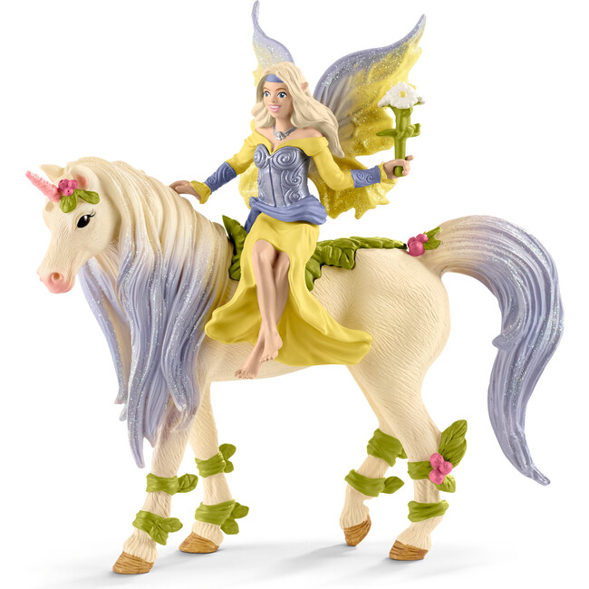 Schleich Bayala: Fairy Sera With Blossom Unicorn - 3pc Figurine Playset