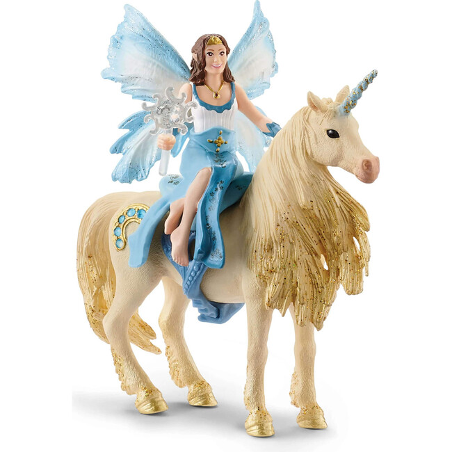 Schleich Bayala: Eyela Riding On Golden Unicorn - 3pc Figurine Playset