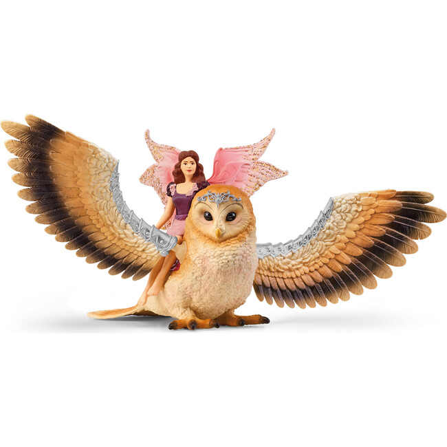 Schleich Bayala: Fairy In Flight On Glam-Owl  - 2pc Figurine Playset