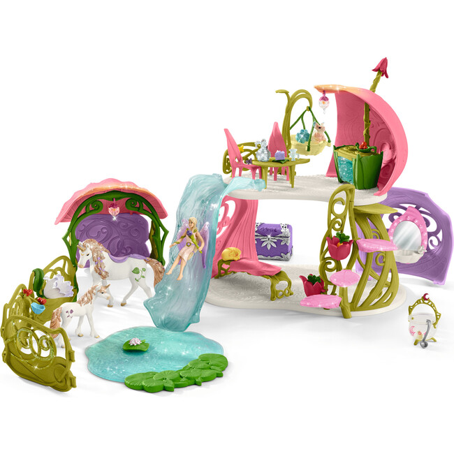 Schleich Bayala: Glittering Flower House With Unicorns, Lake & Stable - 71-Piece Playset