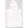 Bliss Relaxed Short Sleeve Drawstring Hoodie, White - Sweaters - 1 - thumbnail