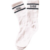 Girls's Rise & Shine Striped Sport High Socks, White - Socks - 1 - thumbnail