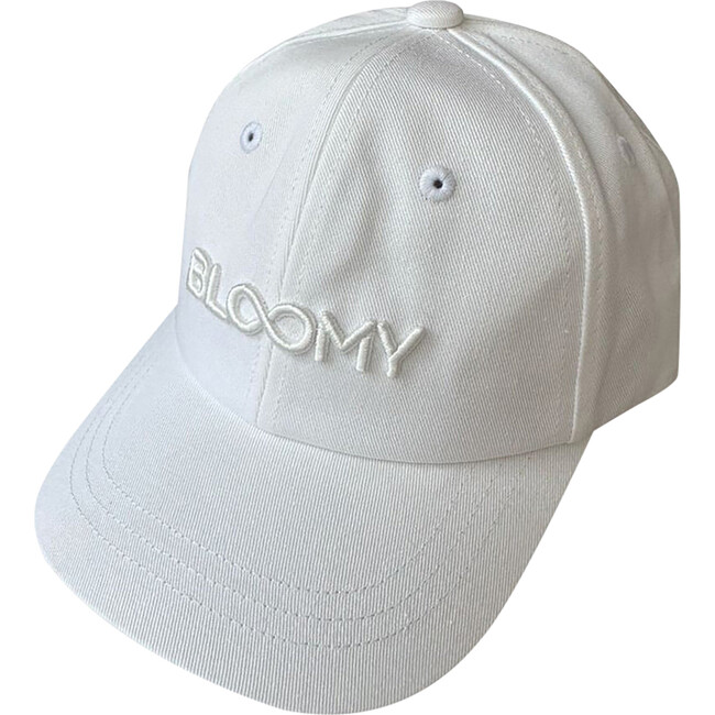 Kid's Bloomy Embroidered Adjustable Strap Baseball Cap, White