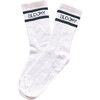 Bloomy Striped Sport High Socks, White - Socks - 1 - thumbnail