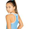 Bliss American-Style UV-Resistant Piped Sport Bra, Azure Blue - Tank Tops - 2