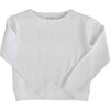 Bliss Long Sleeve Crewneck Sweatshirt, White - Sweatshirts - 1 - thumbnail