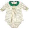 Olympe Holiday Long Sleeve Smocked Babyset, Green - Mixed Apparel Set - 1 - thumbnail