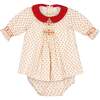 Olympe Holiday Long Sleeve Smocked Babyset, Red - Mixed Apparel Set - 1 - thumbnail