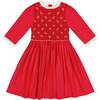 Luna Long Sleeve Smocked Dress, Red - Dresses - 1 - thumbnail