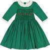 Heidi Winter Long Sleeve Smocked Dress, Green - Dresses - 1 - thumbnail