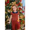 Angelica Short Sleeve Tartan Smocked Dress, Red - Dresses - 2