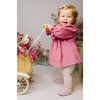 Angele Frilled Long Sleeve Corduroy Smocked Babyset, Pink - Mixed Apparel Set - 3