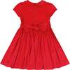 Stella Short Sleeve Corduroy Smocked Dress, Red - Dresses - 5