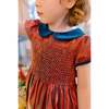 Angelica Short Sleeve Tartan Smocked Dress, Red - Dresses - 3