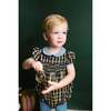 Angelica Short Sleeve Tartan Smocked Bubble, Navy - Rompers - 2