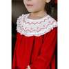 Celeste Long Sleeve Corduroy Bishop Dress, Red - Dresses - 4