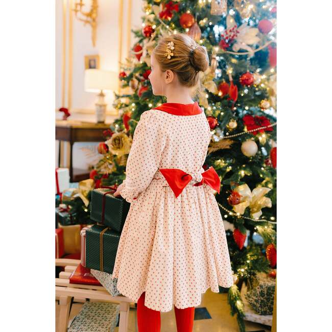 Olympe Holiday Long Sleeve Smocked Dress, Red - Dresses - 3