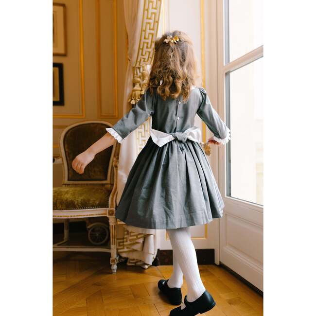 Heidi Winter Long Sleeve Smocked Dress, Grey - Dresses - 4