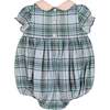 Sherazade Short Sleeve Tartan Bubble, Green & Pink - Rompers - 5