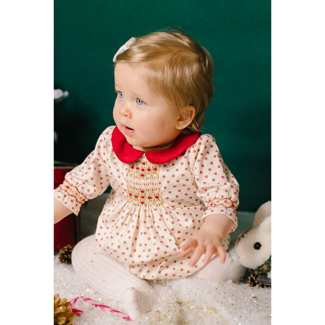 Olympe Holiday Long Sleeve Smocked Babyset, Red - Mixed Apparel Set - 4