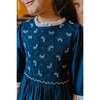 Luna Long Sleeve Smocked Dress, Navy - Dresses - 4