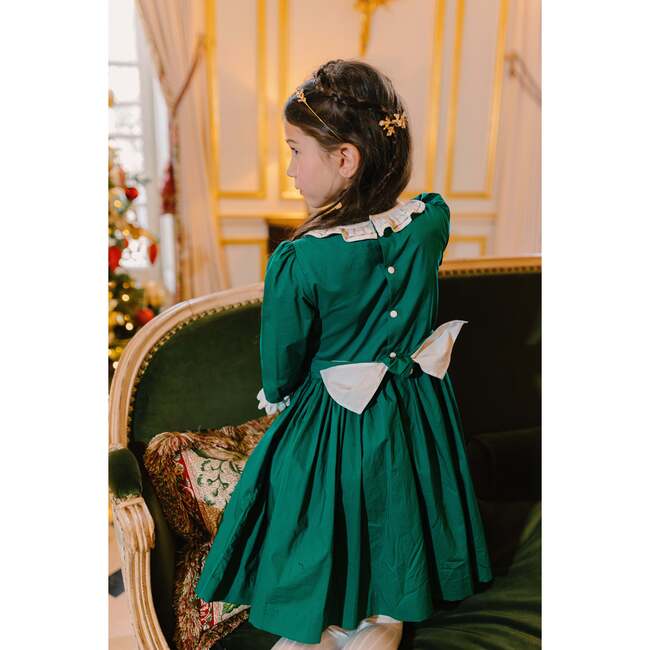 Heidi Winter Long Sleeve Smocked Dress, Green - Dresses - 4