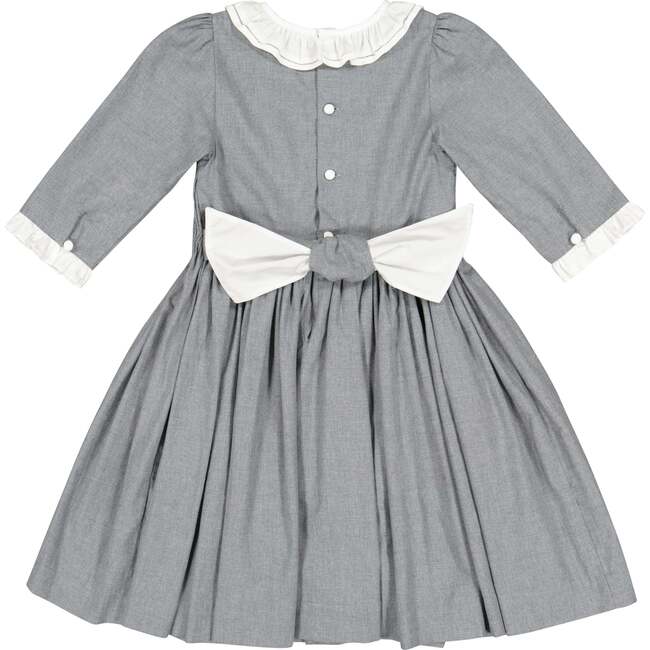 Heidi Winter Long Sleeve Smocked Dress, Grey - Dresses - 6