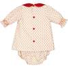 Olympe Holiday Long Sleeve Smocked Babyset, Red - Mixed Apparel Set - 5