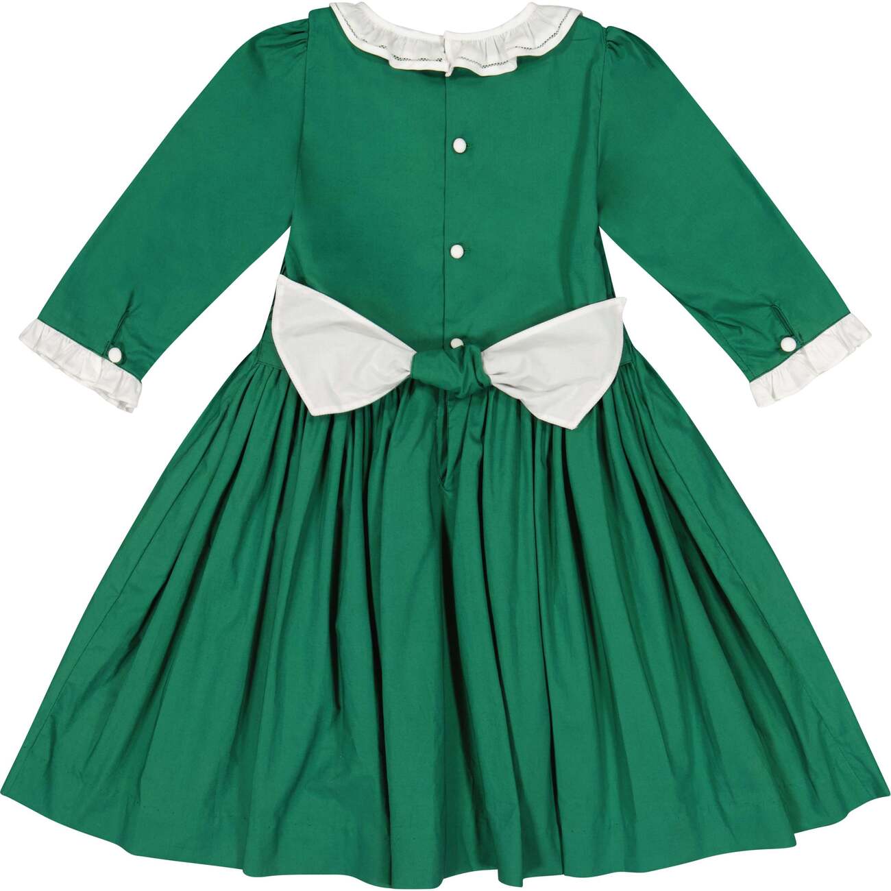 Heidi Winter Long Sleeve Smocked Dress, Green - Antoinette
