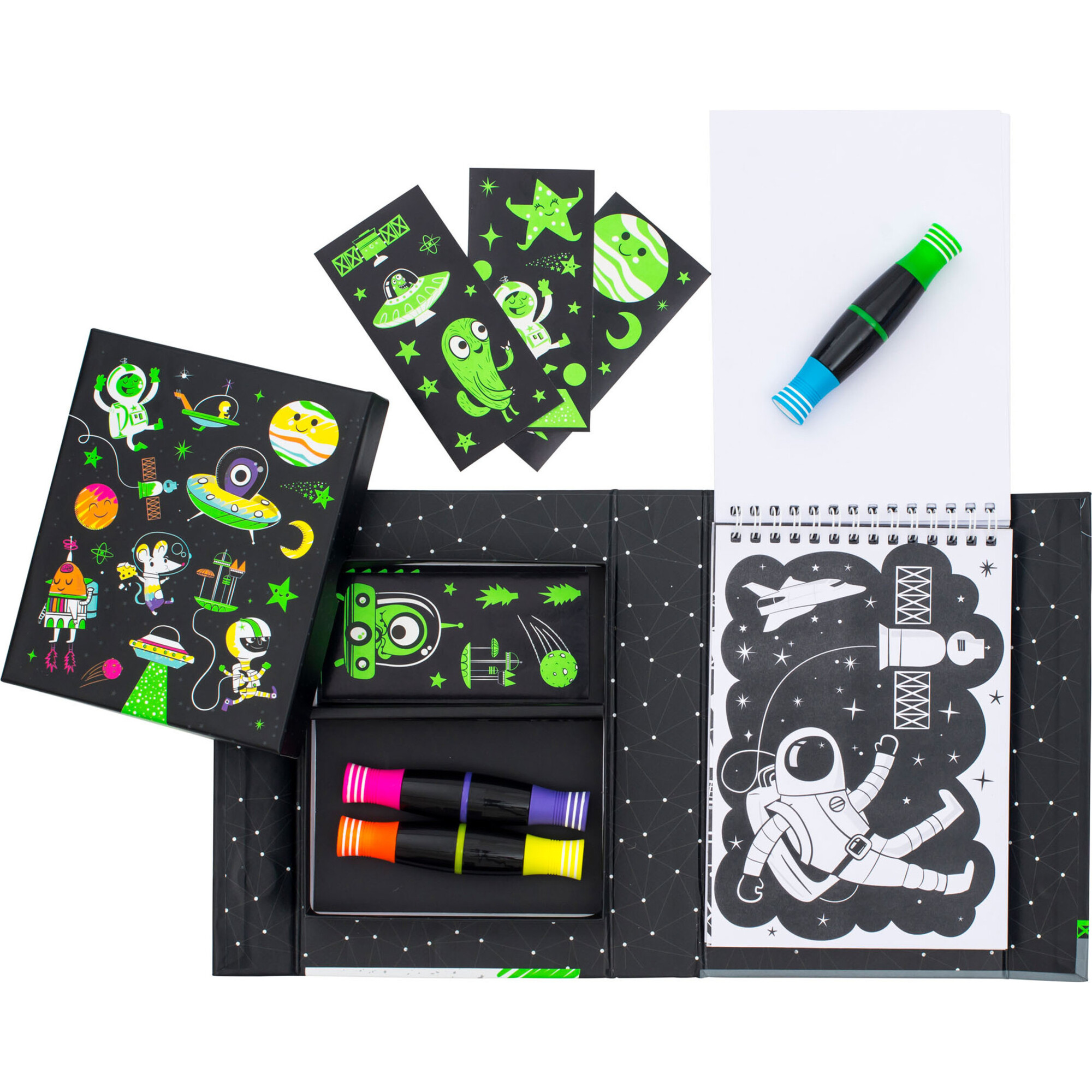 Tiger Tribe: Neon Coloring Set - Outer Space Activity Set w/ Stickers - Coloring - 1