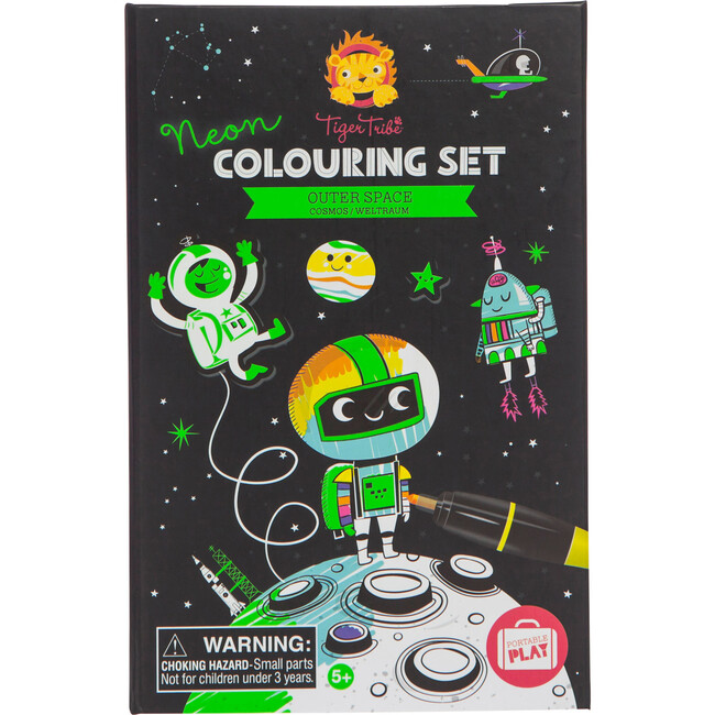 Tiger Tribe: Neon Coloring Set - Outer Space Activity Set w/ Stickers - Coloring - 2