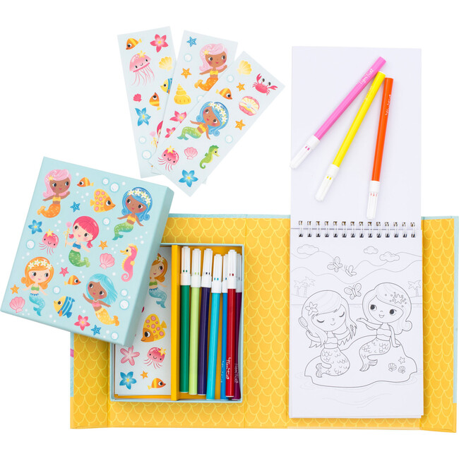 Tiger Tribe: Coloring Set - Mermaids Activity Set w/ Stickers