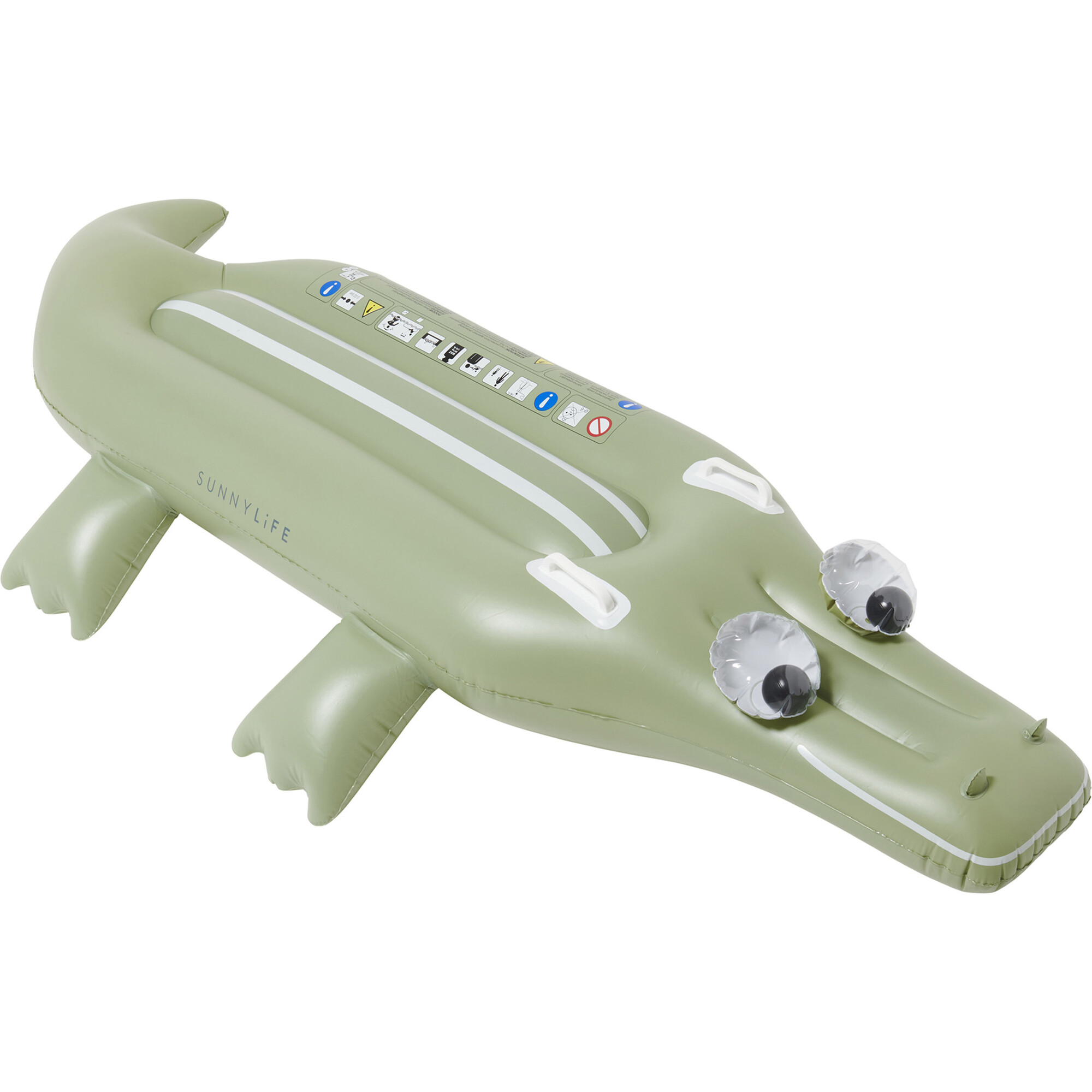Sunnylife: Kids Lie-On Float - Cookie The Croc Khaki - Inflatable Pool Lounge - Pool Floats - 1