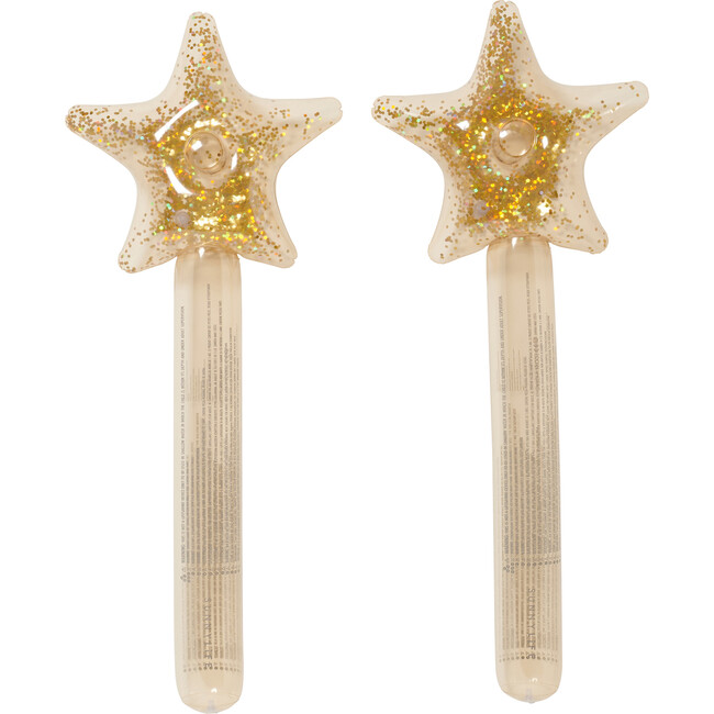 Sunnylife: Kids Inflatable Star Wands - Princess Swan Gold - 2 Pack