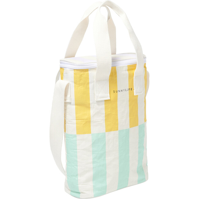 Sunnylife: Drinks Cooler Bag - Rio Sun - Stripe Yellow & Mint