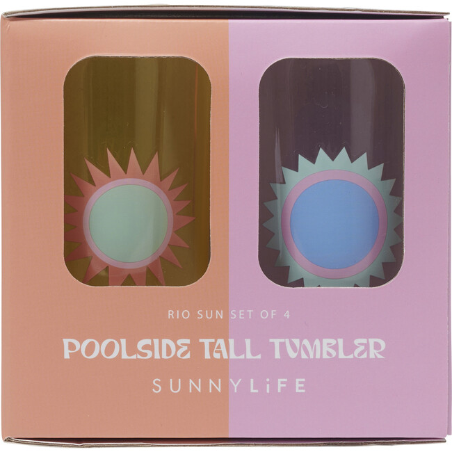 Sunnylife: Poolside Tall Tumbler - Rio Sun Set Of 4 - 10oz (300ml) Glasses - BEACH TOYS - 5