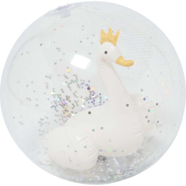 Sunnylife: 3D Inflatable Beach Ball - Princess Swan - 13.7" Clear Ball