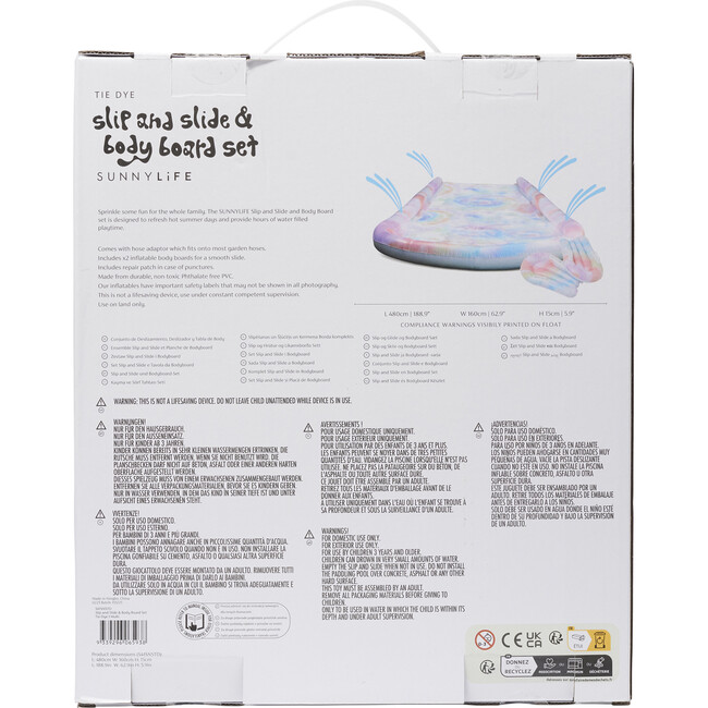 Sunnylife: Slip, Slide & Body Board Set - Tie Dye - Backyard Sprinkler Slide - Water Toys - 8