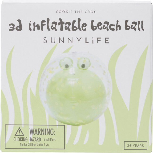 Sunnylife: 3D Inflatable Beach Ball - Cookie The Croc Light Khaki - Pool Toys - 5