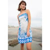 Women's Fleur Print Braided Strap Back Zipper Dress, Blue Forest - Dresses - 2