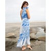 Women's Celine Print One Tie-Shoulder Maxi Dress, Blue Forest - Dresses - 2