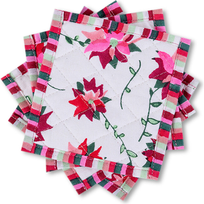 Poinsettia Coasters, Set of 4