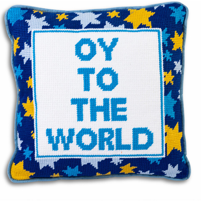 Oy Needlepoint Pillow