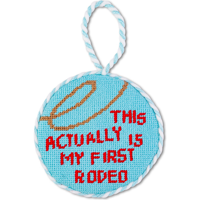 Needlepoint Ornament, First Rodeo