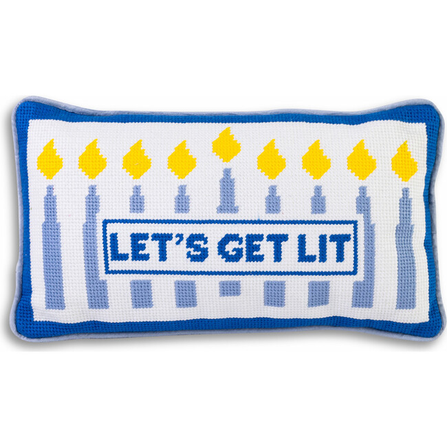 Let's Get Lit Needlepoint Pillow