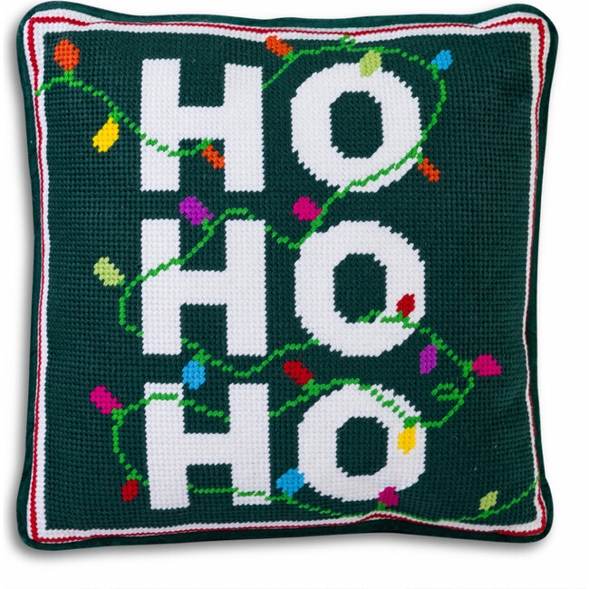 Ho Ho Ho Needlepoint Pillow