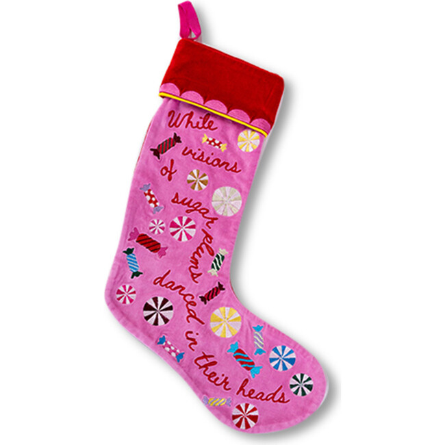 Embroidered Christmas Stocking, Sugar Plums