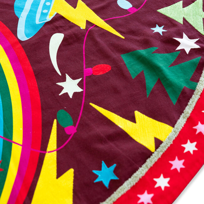 Embroidered Tree Skirt, All Is Bright - Tree Skirts - 3